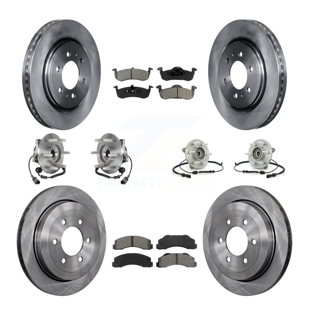 Front Rear Hub Bearing Brake Rotor & Pad Kit (10Pc) For Ford Expedition Lincoln Navigator KBB-125331
