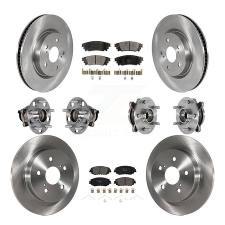 Front Rear Hub Bearings Disc Brake Rotors And Ceramic Pads Kit (10Pc) For Toyota Camry KBB-125341