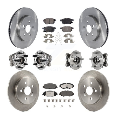 Front Rear Hub Bearing Disc Brake Rotor & Pad Kit (10Pc) For 2020-2022 Toyota Prius Prime KBB-125349