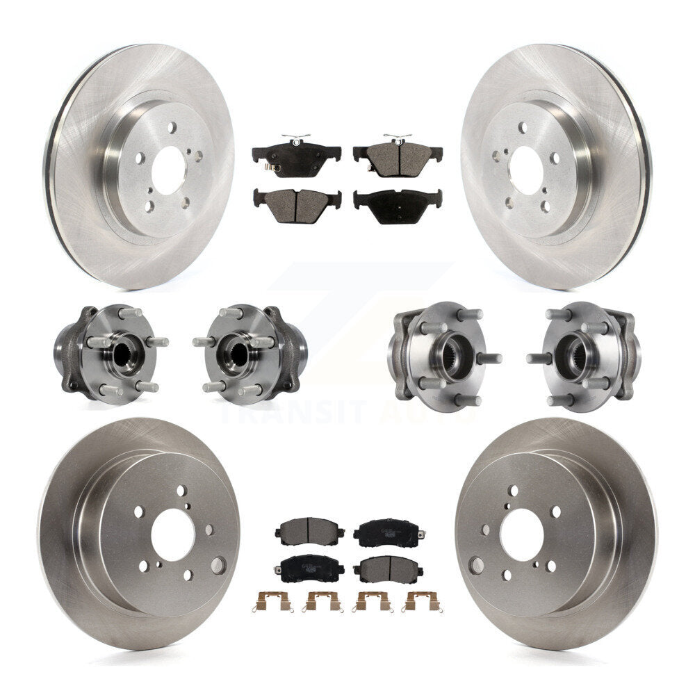 Front Rear Hub Bearing Brake Rotor & Pads Kit (10Pc) For 2020 Subaru Crosstrek GAS engine KBB-125357