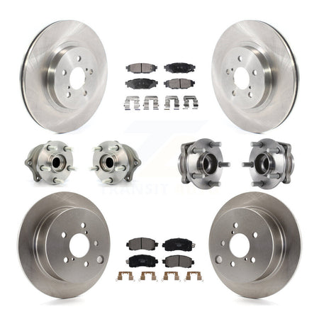 Front Rear Hub Bearing Disc Brake Rotors And Ceramic Pads Kit (10Pc) For Subaru Crosstrek KBB-125358