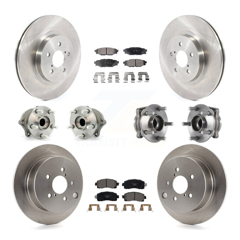Front Rear Hub Bearing Disc Brake Rotors And Ceramic Pads Kit (10Pc) For Subaru Crosstrek KBB-125358