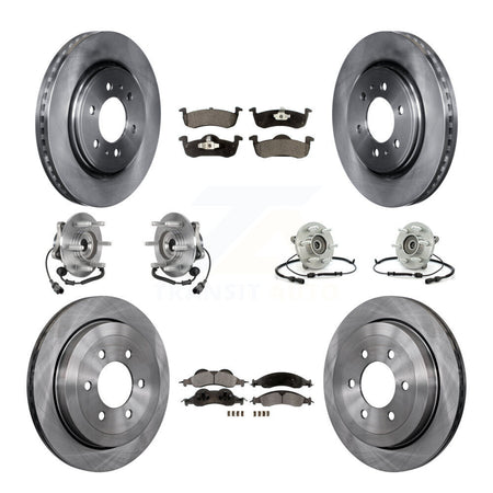 Front Rear Hub Bearing Brake Rotor & Pad Kit (10Pc) For Ford Expedition Lincoln Navigator KBB-125360