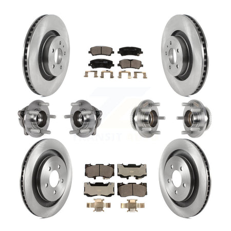 Front Rear Hub Bearing Brake Rotor Pads Kit (10Pc) For Ford Mustang Without Brembo Brakes KBB-125366