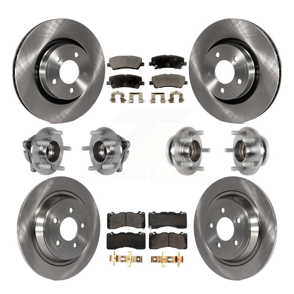 Front Rear Hub Bearing Brake Rotor Pads Kit (10Pc) For 15 Ford Mustang With Brembo Brakes KBB-125368