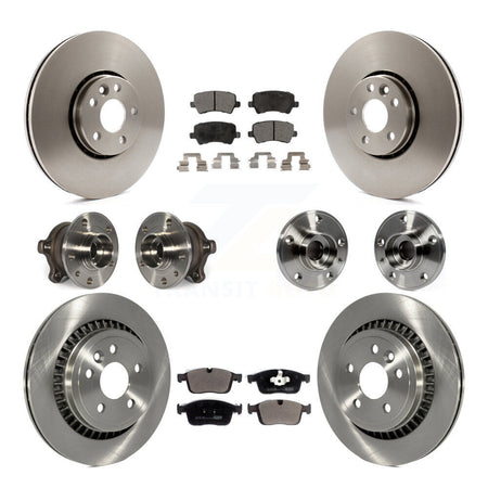 Front Rear Hub Bearings Disc Brake Rotors And Pads Kit (10Pc) For 2017 Volvo XC60 AWD KBB-125383