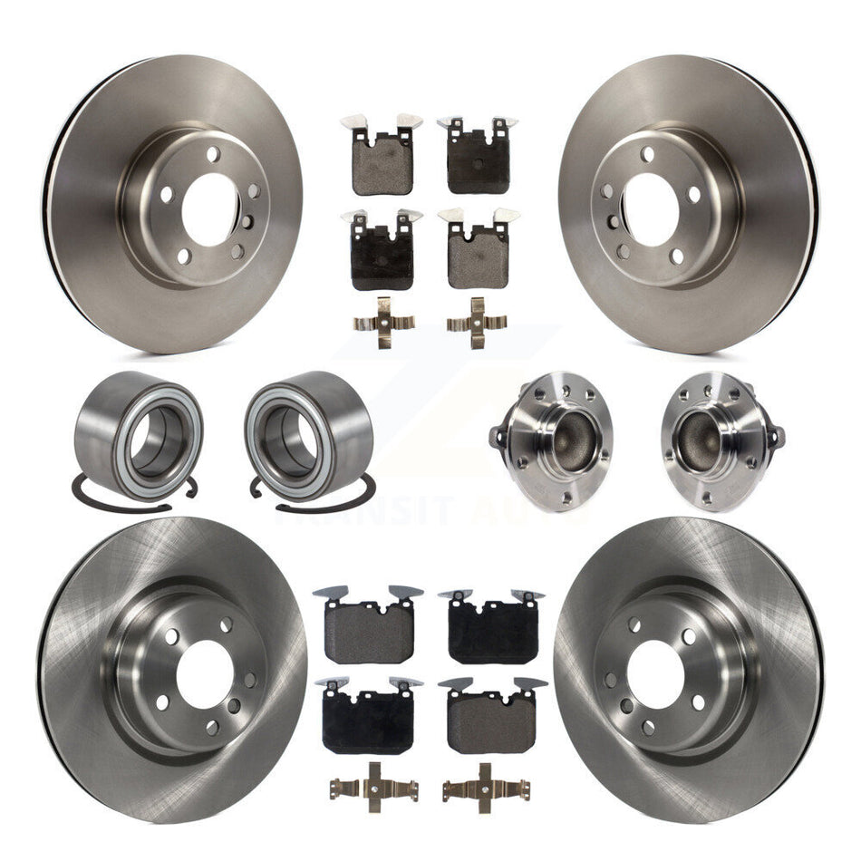 Front Rear Wheel Hub Bearing Disc Brake Rotor And Pad Shoe Kit (10Pc) For BMW M235i M240i KBB-125431