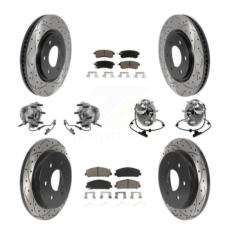 Front Rear Hub Bearing Coat Brake Rotor Pad Kit (10Pc) For Nissan Armada With Solid KBB-125447