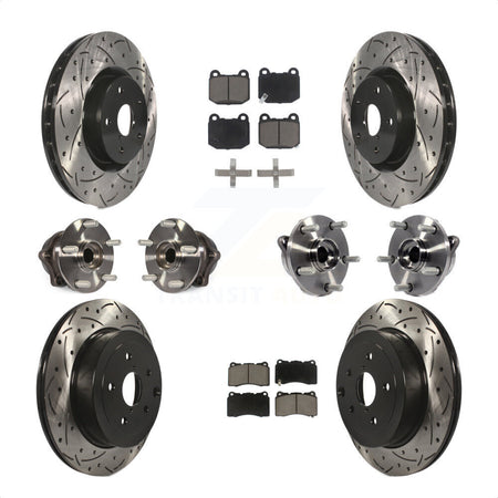 Front Rear Hub Bearing Coated Disc Brake Rotor Pads Kit (10Pc) For Subaru Impreza WRX STI KBB-125471