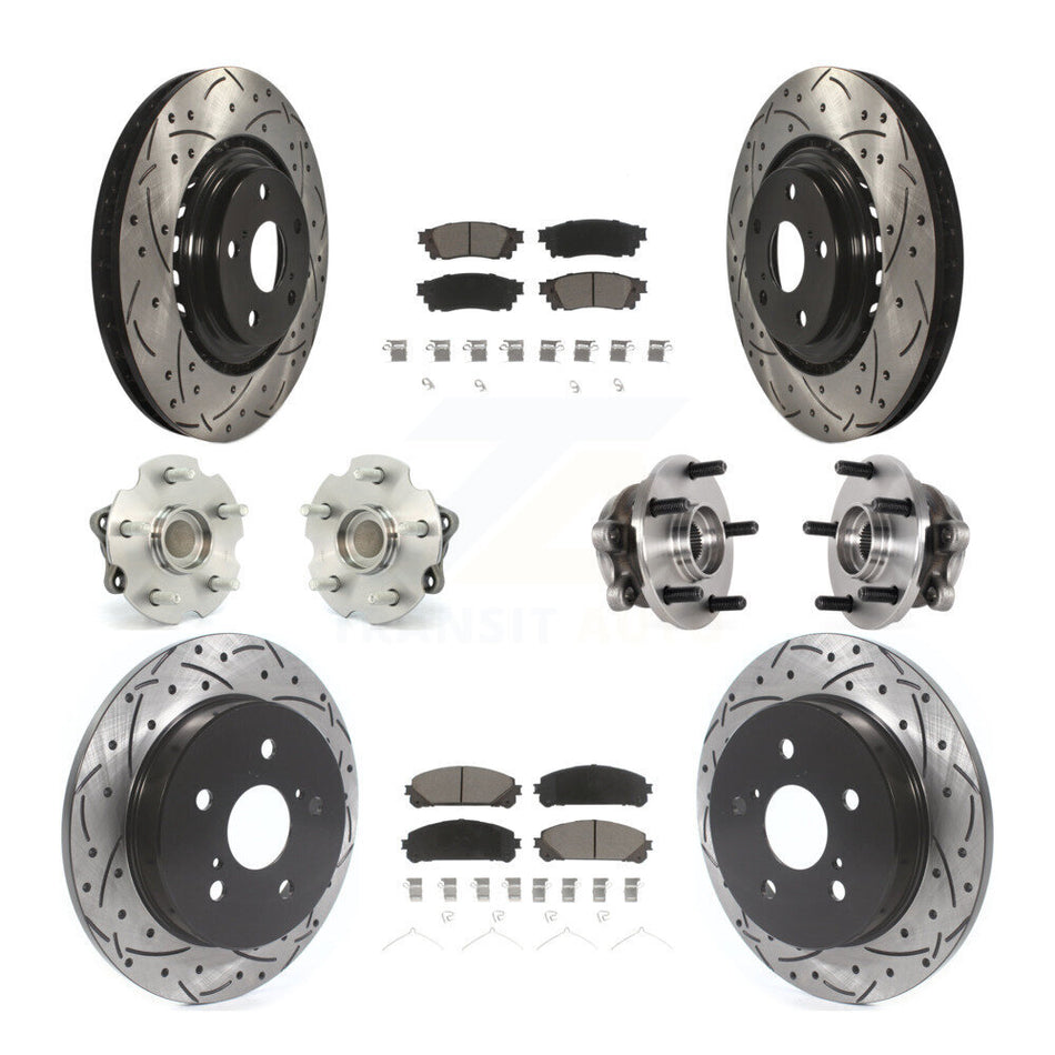 Front Rear Hub Bearing Coat Brake Rotor Pads Kit (10Pc) For Lexus NX300 NX200t NX300h FWD KBB-125492