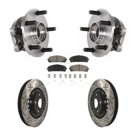 Front Hub Bearing Assembly Drilled Slot Brake Rotor Pad Kit For Lexus NX300 NX200t NX300h KBB-125505