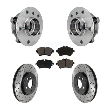 Front Hub Bearing Assembly Coated Drill Slot Brake Rotor Pads Kit For Mini Cooper Clubman KBB-125509