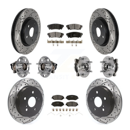 Front Rear Hub Bearings Coated Disc Brake Rotors And Pads Kit (10Pc) For Toyota Camry KBB-125533