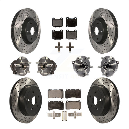 Front Rear Hub Bearing Coated Disc Brake Rotor Pads Kit (10Pc) For Subaru Impreza WRX STI KBB-125576
