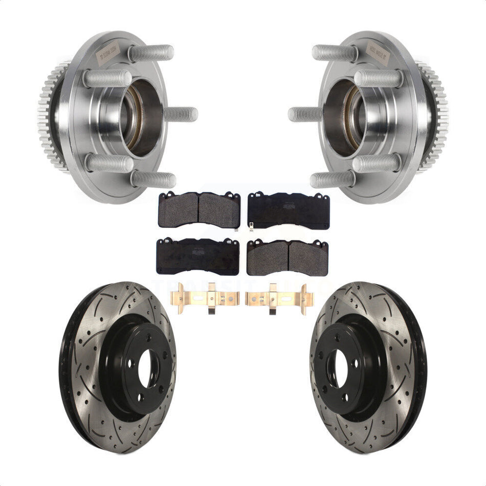 Front Hub Bearing Drill Slot Brake Rotor Pad Kit For 2015 Ford Mustang With Brembo Brakes KBB-125588