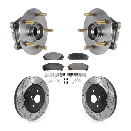 Front Hub Bearing Drilled Slot Brake Rotor Pads Kit For Lexus RX350 RX450h RX350L RX450hL KBB-125594