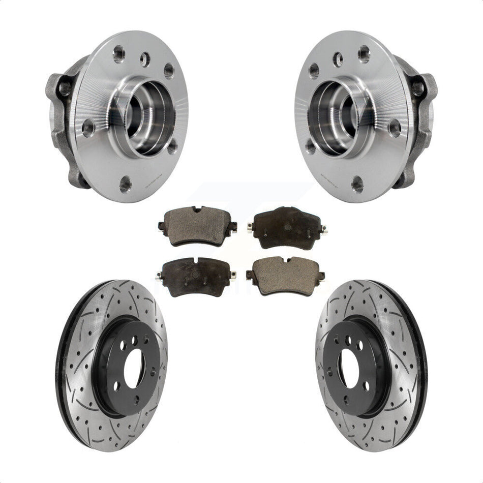 Front Hub Bearing Assembly Coated Drill Slot Brake Rotor Pads Kit For Mini Cooper Clubman KBB-125595