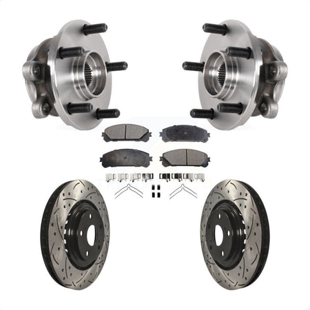 Front Hub Bearing Assembly Drilled Slot Brake Rotor Pad Kit For Lexus NX300 NX200t NX300h KBB-125604