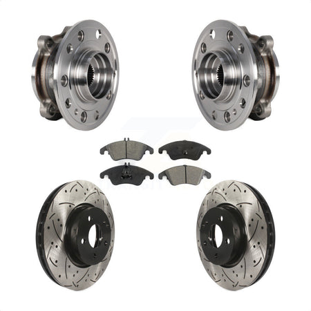 Front Bearing Assembly Drilled Slot Brake Rotor & Pad Kit For 2017 Mercedes-Benz E400 AWD KBB-125657