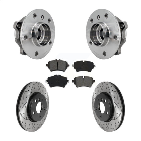 Front Hub Bearing Assembly Coated Drill Slot Brake Rotor Pads Kit For Mini Cooper Clubman KBB-125666