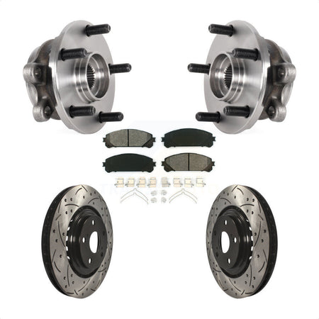 Front Hub Bearing Assembly Drilled Slot Brake Rotor Pad Kit For Lexus NX300 NX200t NX300h KBB-125673