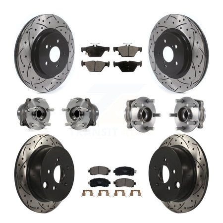 Front Rear Hub Bearing Coat Brake Rotor Pad Kit (10Pc) For 20 Subaru Crosstrek GAS engine KBB-125717