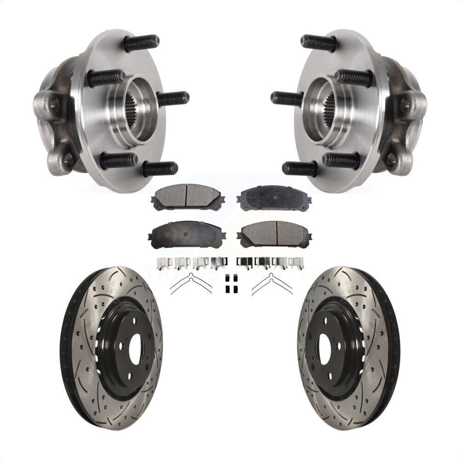 Front Hub Bearing Assembly Drilled Slot Brake Rotor Pad Kit For Lexus NX300 NX200t NX300h KBB-125751
