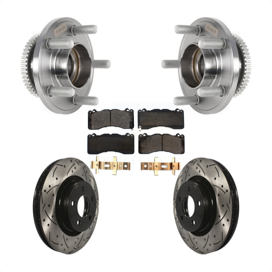 Front Hub Bearing Drill Slot Brake Rotor Pad Kit For 2015 Ford Mustang With Brembo Brakes KBB-125762