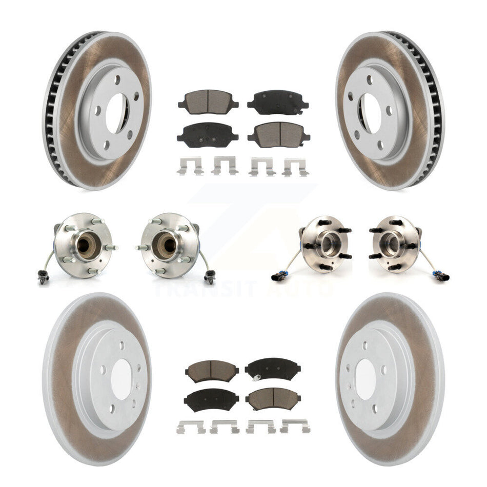 Front Rear Hub Bearing Coat Brake Rotor Pads Kit (10Pc) For Pontiac Montana 3 Hole Flange KBB-125816