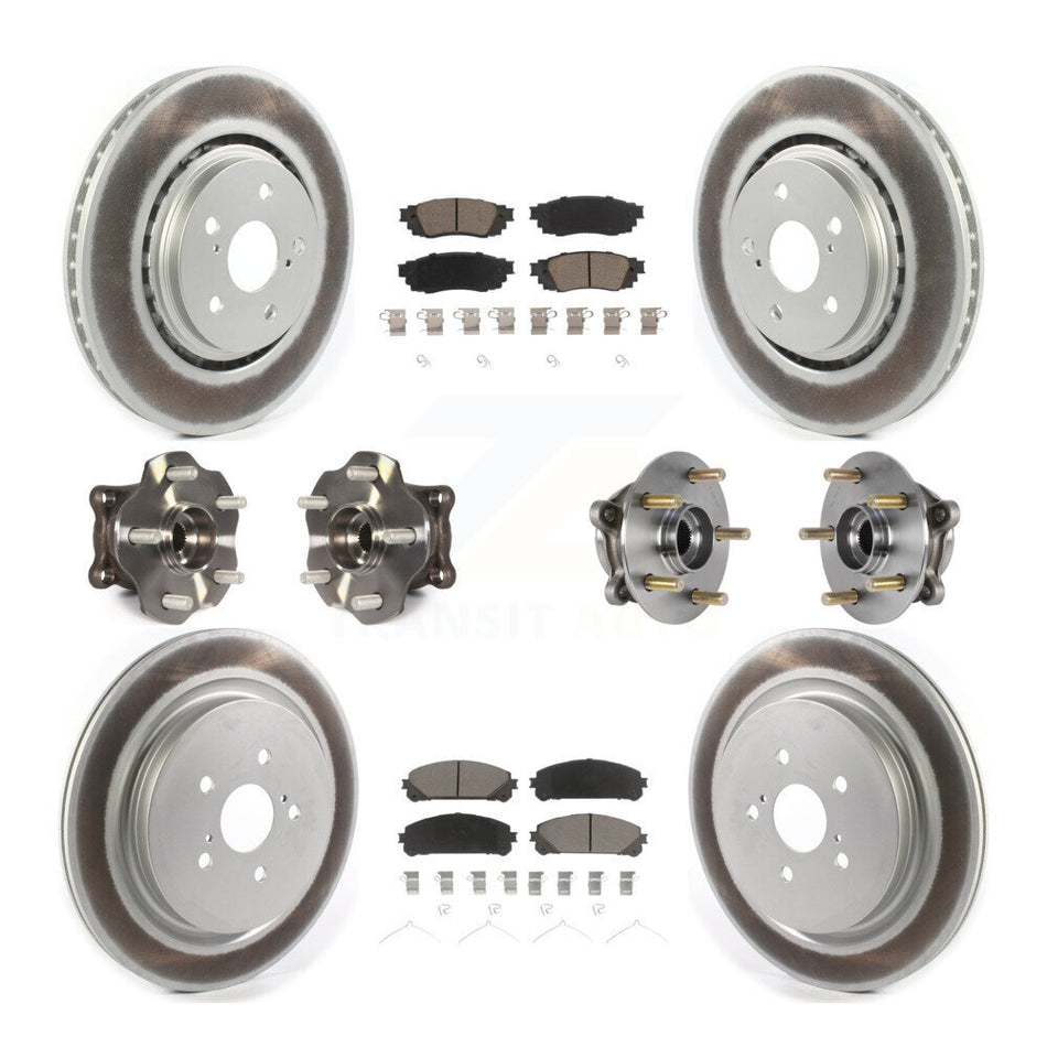 Front Rear Hub Bearing Coated Brake Rotor & Pads Kit (10Pc) For Lexus RX350 RX450h RX350L KBB-125818