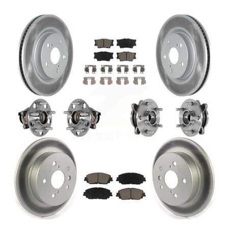 Front Rear Hub Bearings Coated Disc Brake Rotors And Pads Kit (10Pc) For Toyota Camry KBB-125821