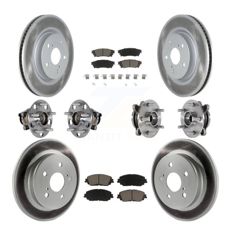 Front Rear Hub Bearings Coated Disc Brake Rotors And Pads Kit (10Pc) For Toyota Camry KBB-125822