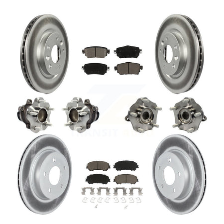 Front Rear Hub Bearing Coated Brake Rotor & Pad Kit (10Pc) For Nissan Rogue Sport Qashqai KBB-125828