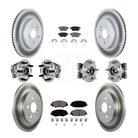Front Rear Hub Bearing Coated Brake Rotor Pad Kit (10Pc) For 2020-2022 Toyota Prius Prime KBB-125838