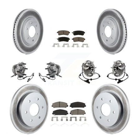 Front Rear Hub Bearing Coat Brake Rotor Pad Kit (10Pc) For Nissan Armada With Solid KBB-125843