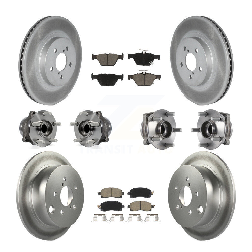 Front Rear Hub Bearing Coat Brake Rotor Pad Kit (10Pc) For 20 Subaru Crosstrek GAS engine KBB-125844