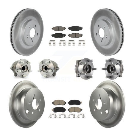Front Rear Hub Bearings Coated Disc Brake Rotors And Pads Kit (10Pc) For Subaru Crosstrek KBB-125845