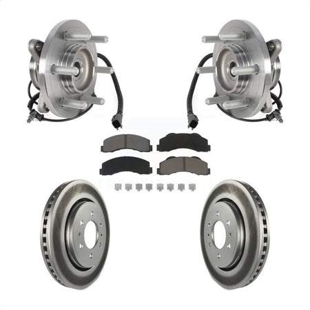 Front Hub Bearing Coated Brake Rotor & Pads Kit For Ford Expedition Lincoln Navigator 4WD KBB-125851