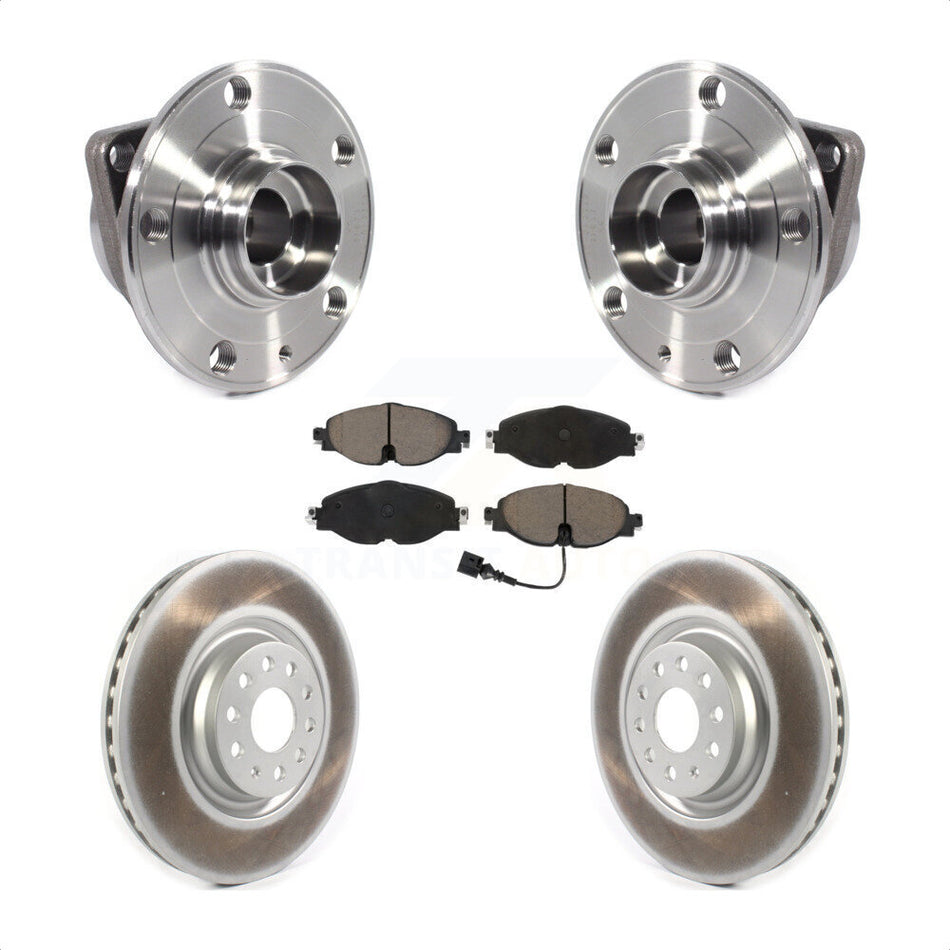 Front Hub Bearing Coat Brake Rotor Pad Kit For Volkswagen GTI Without Performance Package KBB-125852