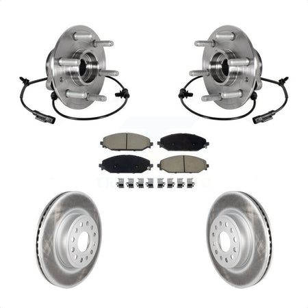 Front Hub Bearing Coated Disc Brake Rotor Pad Kit For Ram 1500 Without 22" Factory Wheels KBB-125853
