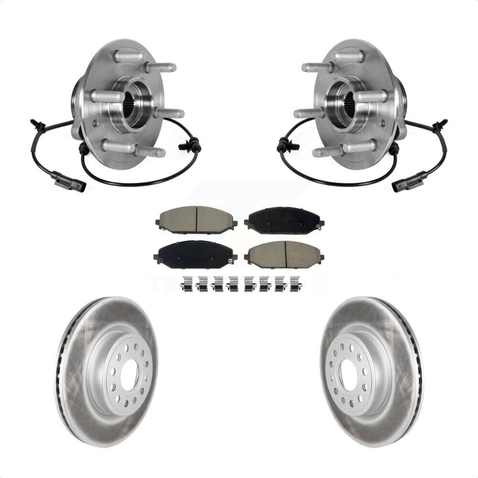 Front Hub Bearing Coated Disc Brake Rotor Pad Kit For Ram 1500 Without 22" Factory Wheels KBB-125853