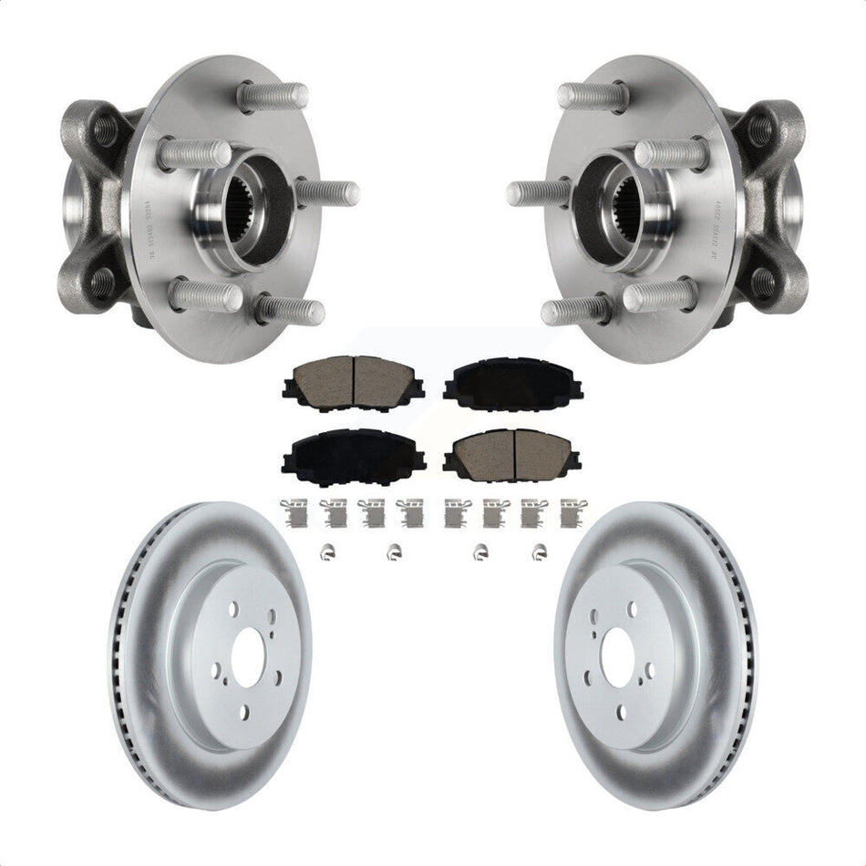 Front Hub Bearing Assembly Coated Disc Brake Rotor Pad Kit For Toyota Corolla Prius Prime KBB-125861