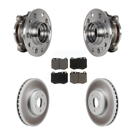 Front Hub Bearing Assembly Coated Disc Brake Rotor & Pads Kit For Mercedes-Benz C300 C400 KBB-125862