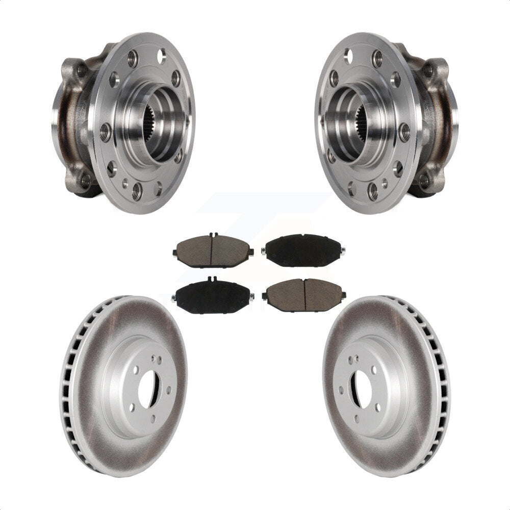 Front Hub Bearing Coated Brake Rotor Pad Kit For Mercedes-Benz C300 Without Sport Package KBB-125863