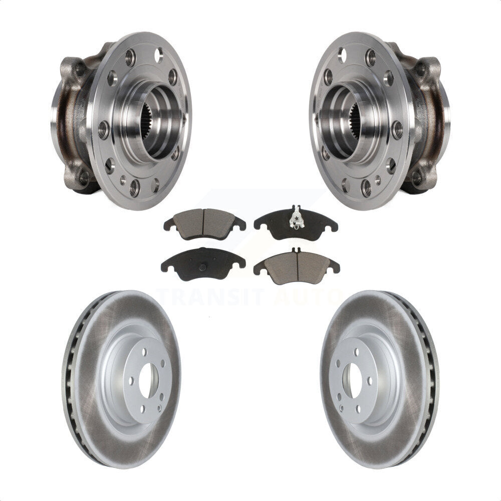 Front Hub Bearing Assembly Coated Brake Rotor And Pad Kit For 2017 Mercedes-Benz E400 AWD KBB-125866