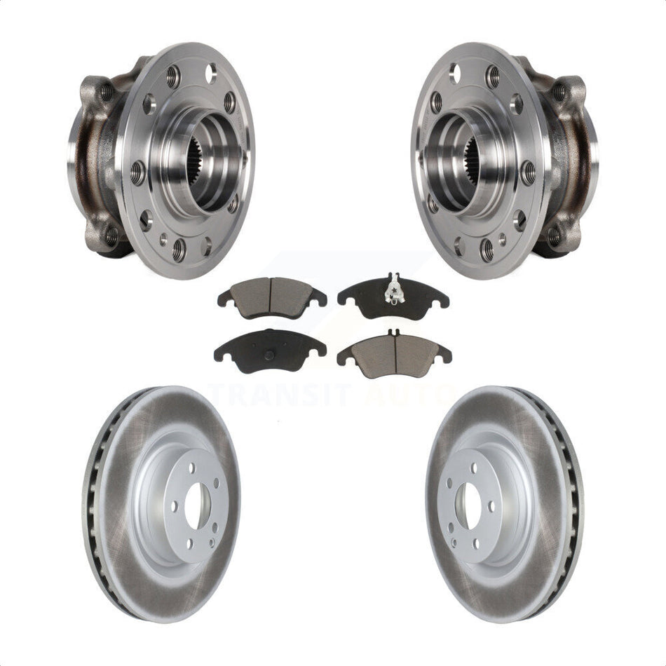 Front Hub Bearing Assembly Coated Brake Rotor And Pad Kit For 2017 Mercedes-Benz E400 AWD KBB-125866