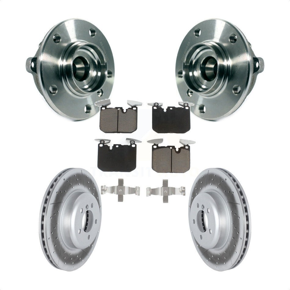 Front Hub Bearing Coated Brake Rotor Pads Kit For BMW 335i xDrive 435i Gran Coupe 340i GT KBB-125868