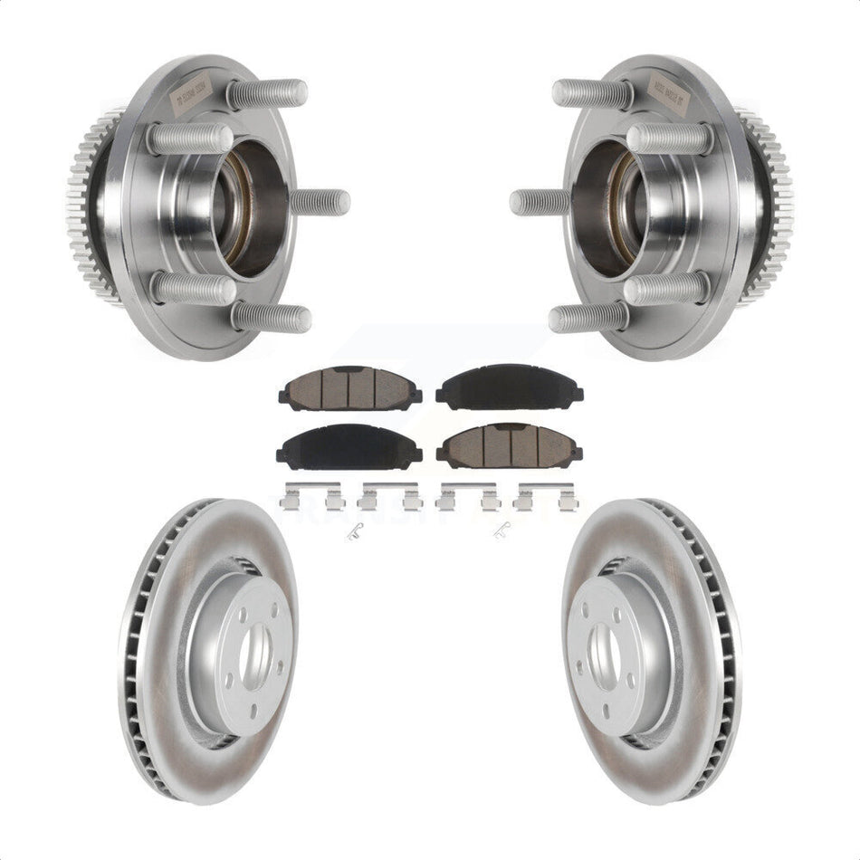 Front Hub Bearing Assembly Coated Disc Brake Rotors And Ceramic Pads Kit For Ford Mustang KBB-125872