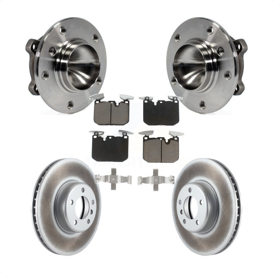 Front Hub Bearing Coated Brake Rotor Pad Kit For BMW 328i With 340mm Diameter KBB-125885