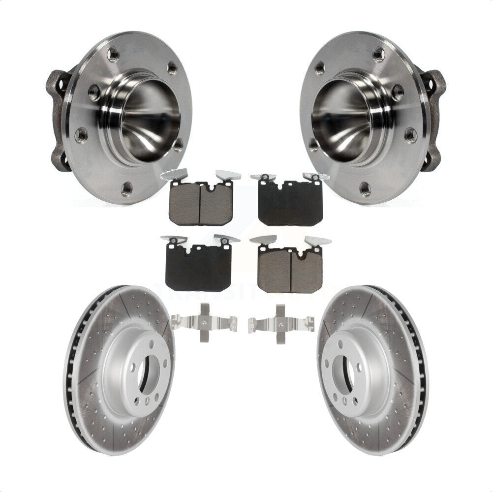 Front Hub Bearing Coated Brake Rotor Pad Kit For BMW 328i With 340mm Diameter KBB-125886